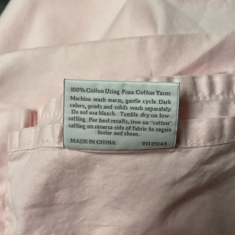 Linea Casa by Sferra 100% Pima Cotton Flat Sheet Blush Pink Twin XL